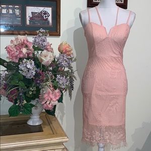 Material Girl | Double Spaghetti Strap Lace Dress